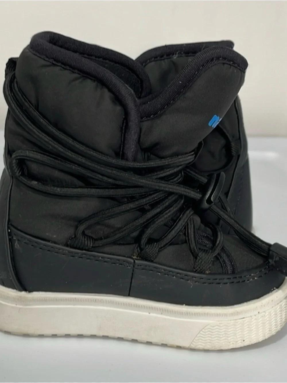 Native Black Kids Lace-Up Puffer Boot